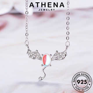 ATHENA JEWELRY เงิน ต้นฉบับ เครื่องประดับ ผู้หญิง แฟชั่น เครื่องประดับ สร้อยคอ จี้ มูนสโตน เกาหลี 925 Silver แท้ ปีศาจน้อยสด N220