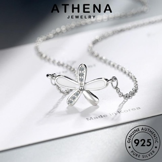 ATHENA JEWELRY เครื่องประดับ ผู้หญิง ต้นฉบับ มอยส์ซาไนท์ไดมอนด์ แท้ ดอกไม้ที่เรียบง่าย จี้ สร้อยคอ เกาหลี แฟชั่น เงิน เครื่องประดับ 925 Silver N252