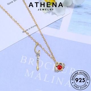 ATHENA JEWELRY Silver แท้ ต้นฉบับ เครื่องประดับ 925 จี้ เงิน เครื่องประดับ เกาหลี แฟชั่น ทองทับทิม แฟชั่น สร้อยคอ ผู้หญิง N268