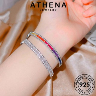 ATHENA JEWELRY เกาหลี แฟชั่น 925 ผู้หญิง ต้นฉบับ เครื่องประดับ มอยส์ซาไนท์ไดมอนด์ เครื่องประดับ กำไล หัวเข็มขัดหรูหราเบา กำไลข้อมือ เงิน Silver แท้ ผู้หญิง B605