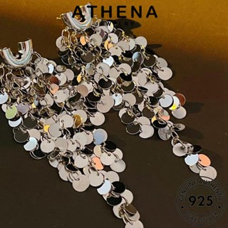 ATHENA JEWELRY ตุ้มหู เงิน แฟชั่น ต้นฉบับ ผู้หญิง เกาหลี เครื่องประดับ 925 เลื่อมเกล็ดปลา หนีบ ห่วง ต่างหู Silver แท้ เครื่องประดับ E1325