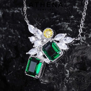 ATHENA JEWELRY สร้อยคอ 925 จี้ ผู้หญิง Silver มรกต ต้นฉบับ เกาหลี เครื่องประดับ เงิน หรูหรา เครื่องประดับ แฟชั่น แท้ N1599