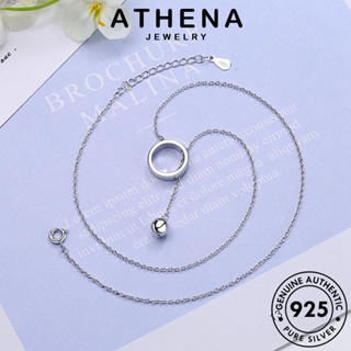 ATHENA JEWELRY ผู้หญิง เครื่องประดับ แฟชั่น จี้ Silver วงกลมง่ายๆ เครื่องประดับ เกาหลี 925 แท้ เงิน สร้อยคอ ต้นฉบับ N263