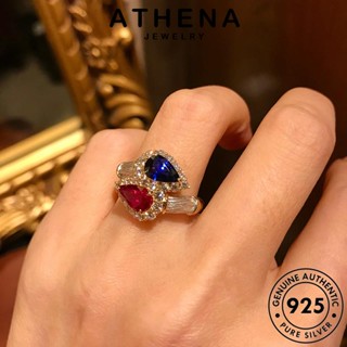 ATHENA JEWELRY เครื่องประดับ เครื่องประดับ ผู้หญิง Silver แฟชั่น 925 แท้ แหวน ต้นฉบับ เกาหลี ทองไพลิน โรแมนติก เงิน R2593