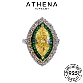 ATHENA JEWELRY 925 แหวน Silver เครื่องประดับ มาร์ควิส ผู้หญิง เกาหลี ต้นฉบับ เงิน ซิทริน เครื่องประดับ แท้ แฟชั่น R2599