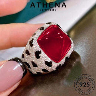 ATHENA JEWELRY เสือดาว แฟชั่น เครื่องประดับ ต้นฉบับ เครื่องประดับ Silver เกาหลี ทับทิม แท้ 925 แหวน เงิน ผู้หญิง R2609