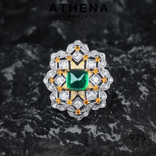 ATHENA JEWELRY เกาหลี จี้ แฟชั่น เครื่องประดับ ผู้หญิง เงิน แท้ Silver ต้นฉบับ เครื่องประดับ สร้อยคอ 925 วินเทจ มรกต S620