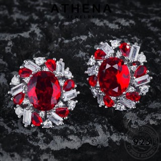 ATHENA JEWELRY เครื่องประดับ ต้นฉบับ ทับทิม จี้ สร้อยคอ กลม เงิน Silver เครื่องประดับ แฟชั่น 925 ผู้หญิง เกาหลี แท้ S630