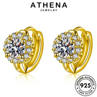 ATHENA JEWELRY โกลด์ เครื่องประดับ เครื่องประดับ ต้นฉบับ Silver มอยส์ซาไนท์ ห่วง เกาหลี ไดมอนด์ แท้ ผู้หญิง 925 ดอกไม้ แฟชั่น ตุ้มหู เงิน ต่างหู หนีบ E734