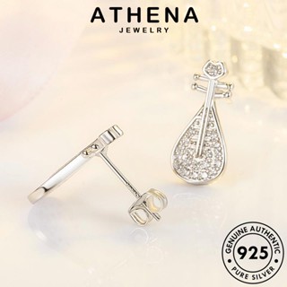 ATHENA JEWELRY ห่วง มอยส์ซาไนท์ โกลด์ แฟชั่น 925 เกาหลี Silver ผู้หญิง ต่างหู พิณ ต้นฉบับ เครื่องประดับ แท้ ตุ้มหู เครื่องประดับ เงิน ไดมอนด์ หนีบ E737