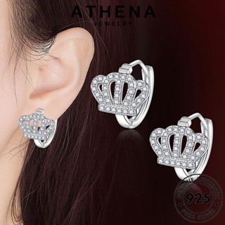 ATHENA JEWELRY หนีบ ต่างหู เครื่องประดับ โกลด์ เกาหลี ผู้หญิง มอยส์ซาไนท์ 925 Silver ไดมอนด์ ตุ้มหู เครื่องประดับ ห่วง แฟชั่น ต้นฉบับ มงกุฎ เงิน แท้ E749