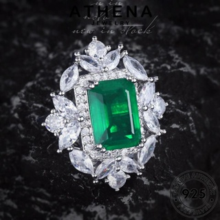 ATHENA JEWELRY เงิน ต้นฉบับ มรกต เกาหลี Silver แท้ 925 เครื่องประดับ สี่เหลี่ยม สร้อยคอ แฟชั่น เครื่องประดับ จี้ ผู้หญิง S631