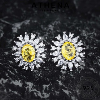 ATHENA JEWELRY ซิทริน ผู้หญิง เครื่องประดับ ต้นฉบับ แฟชั่น จี้ สร้อยคอ ดอกทานตะวัน 925 เงิน เกาหลี Silver เครื่องประดับ แท้ S640