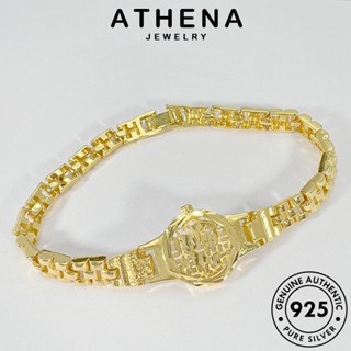 ATHENA JEWELRY 925 แท้ เกาหลี ผู้หญิง กำไลข้อมือ แฟชั่น ดอกไม้รถแฟชั่น เงิน ทอง กำไล ต้นฉบับ เครื่องประดับ เครื่องประดับ Silver ผู้หญิง B651