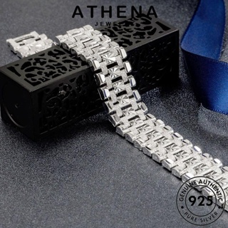 ATHENA JEWELRY แท้ ต้นฉบับ แฟชั่น รุ่นกว้างพังก์ ผู้หญิง เงิน Silver เครื่องประดับ กำไลข้อมือ กำไล ผู้หญิง เครื่องประดับ 925 เกาหลี B658