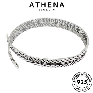 ATHENA JEWELRY ผู้หญิง เงิน ต้นฉบับ 925 กำไล ขนนกย้อนยุค เกาหลี เครื่องประดับ แท้ Silver เครื่องประดับ กำไลข้อมือ ผู้หญิง แฟชั่น B661