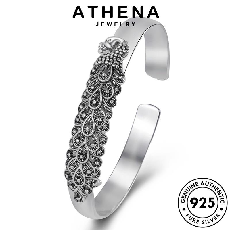ATHENA JEWELRY Silver 925 ผู้หญิง แท้ เครื่องประดับ ผู้หญิง นกยูงย้อนยุค กำไล แฟชั่น เงิน ต้นฉบับ เกาหลี เครื่องประดับ กำไลข้อมือ B669