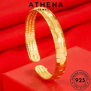 ATHENA JEWELRY ผู้หญิง กำไล เครื่องประดับ ผู้หญิง เงิน ลายสก๊อตย้อนยุค แท้ ทอง 925 กำไลข้อมือ ต้นฉบับ แฟชั่น Silver เกาหลี เครื่องประดับ B672