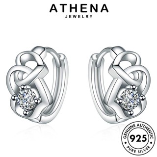 ATHENA JEWELRY ต้นฉบับ รัก ผู้หญิง เครื่องประดับ เกาหลี เงิน ห่วง หนีบ มอยส์ซาไนท์ โกลด์ ไดมอนด์ Silver ต่างหู เครื่องประดับ ตุ้มหู 925 แฟชั่น แท้ E753