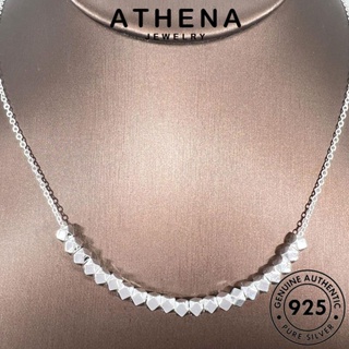 ATHENA JEWELRY เครื่องประดับ จี้ 925 ผู้หญิง Silver แท้ ต้นฉบับ แฟชั่น เกาหลี เงิน ตารางง่ายๆ สร้อยคอ เครื่องประดับ N1083