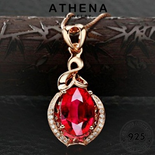 ATHENA JEWELRY แท้ ต้นฉบับ เครื่องประดับ จี้ ทองทับทิม แฟชั่น เงิน สร้อยคอ รูปทรงไข่ง่ายๆ เครื่องประดับ ผู้หญิง Silver เกาหลี 925 N1101