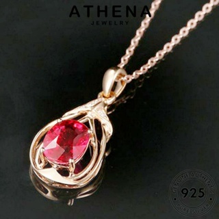 ATHENA JEWELRY เงิน แท้ เครื่องประดับ เครื่องประดับ ต้นฉบับ ทับทิม ผู้หญิง Silver จี้ 925 สร้อยคอ รูปทรงไข่แฟชั่น เกาหลี แฟชั่น N1106