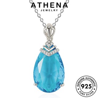 ATHENA JEWELRY เครื่องประดับ เครื่องประดับ แท้ สร้อยคอ จี้ 925 ต้นฉบับ เกาหลี หยดน้ำที่เรียบง่าย แฟชั่น ผู้หญิง เงิน Silver อความารีนโกลด์ N1127