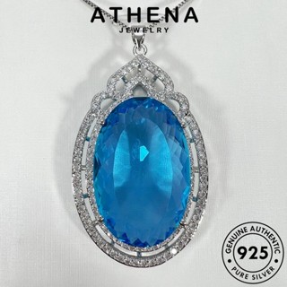 ATHENA JEWELRY ต้นฉบับ วงรี เงิน แฟชั่น Silver สร้อยคอ เครื่องประดับ แท้ จี้ เกาหลี ทับทิม เครื่องประดับ ผู้หญิง 925 S71