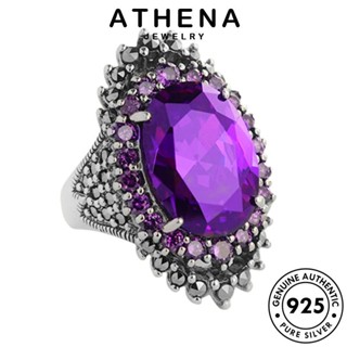 ATHENA JEWELRY พลอยสีม่วง ต้นฉบับ วินเทจ เงิน แฟชั่น 925 Silver ผู้หญิง เครื่องประดับ เครื่องประดับ แหวน แท้ เกาหลี R1704