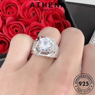 ATHENA JEWELRY เครื่องประดับ Silver แท้ เงิน เครื่องประดับ ครอบงำ แหวน เกาหลี ผู้ชาย ต้นฉบับ แฟชั่น มอยส์ซาไนท์ไดมอนด์ 925 R1713