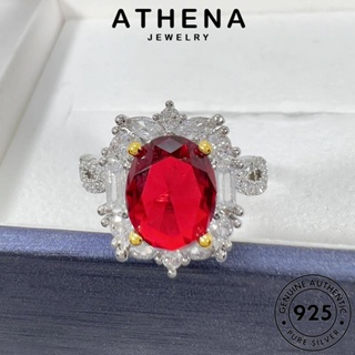 ATHENA JEWELRY แท้ เครื่องประดับ ต้นฉบับ แฟชั่น เงิน วงรี ทับทิม Silver 925 ผู้หญิง เกาหลี เครื่องประดับ แหวน R1715