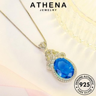 ATHENA JEWELRY 925 ผู้หญิง แท้ ต้นฉบับ เงิน ไพลิน สร้อยคอ อารมณ์กลวง จี้ เครื่องประดับ เกาหลี แฟชั่น เครื่องประดับ Silver N1115