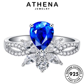 ATHENA JEWELRY 925 เครื่องประดับ ผู้หญิง เกาหลี Silver เงิน แหวน ต้นฉบับ เครื่องประดับ ทับทิม แฟชั่น มงกุฎอารมณ์ แท้ R1736