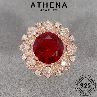 ATHENA JEWELRY เงิน Silver ทองทับทิม 925 เครื่องประดับ เครื่องประดับ แท้ เกาหลี ผู้หญิง แฟชั่น ต้นฉบับ แหวน ดอกไม้ที่บอบบาง R1737