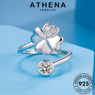 ATHENA JEWELRY เกาหลี ผู้หญิง แหวน ไดมอนด์ 925 Silver เครื่องประดับ ต้นฉบับ เครื่องประดับ แฟชั่น โกลด์ โคลเวอร์สด เงิน มอยส์ซาไนท์ แท้ R1751