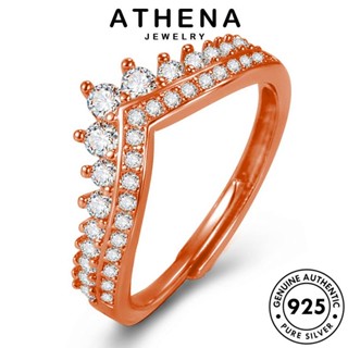 ATHENA JEWELRY แฟชั่น เครื่องประดับ ไดมอนด์ แท้ Silver ผู้หญิง เกาหลี เครื่องประดับ มงกุฎ เงิน 925 ต้นฉบับ มอยส์ซาไนท์ แหวน โกลด์ R1754