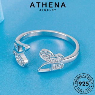 ATHENA JEWELRY เครื่องประดับ ต้นฉบับ เกาหลี ผีเสื้อ 925 แท้ แฟชั่น มอยส์ซาไนท์ไดมอนด์ Silver ผู้หญิง แหวน เงิน เครื่องประดับ R1755