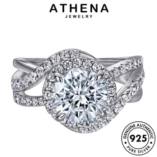 ATHENA JEWELRY เงิน สี่กรงเล็บ มอยส์ซาไนท์ ไดมอนด์ แหวน เกาหลี 925 เครื่องประดับ โกลด์ ต้นฉบับ ผู้หญิง เครื่องประดับ Silver แฟชั่น แท้ R1718