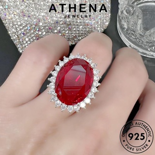 ATHENA JEWELRY แฟชั่น วงรีแฟชั่น 925 แท้ Silver แหวน ผู้หญิง ต้นฉบับ คริสตัลเพชรสีชมพู เงิน เครื่องประดับ เกาหลี เครื่องประดับ R1720