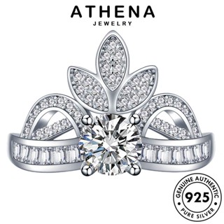 ATHENA JEWELRY โกลด์ แท้ ต้นฉบับ ผู้หญิง โคลเวอร์แฟชั่น ไดมอนด์ เกาหลี มอยส์ซาไนท์ แฟชั่น เครื่องประดับ แหวน เครื่องประดับ 925 เงิน Silver R1722