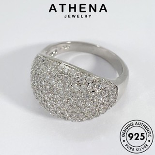 ATHENA JEWELRY เกาหลี ผู้หญิง รอบที่หรูหรา มอยส์ซาไนท์ เครื่องประดับ ไดมอนด์ ต้นฉบับ แฟชั่น เงิน 925 เครื่องประดับ แหวน Silver โกลด์ แท้ R1726