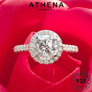 ATHENA JEWELRY แท้ Silver เงิน แหวน เครื่องประดับ ต้นฉบับ เครื่องประดับ มอยส์ซาไนท์ไดมอนด์ 925 กลม เกาหลี แฟชั่น ผู้หญิง R1727