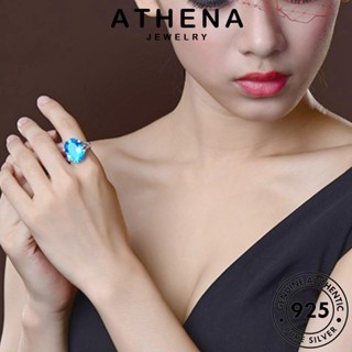 ATHENA JEWELRY แฟชั่น เครื่องประดับ มีคุณธรรมสูง แหวน อความารีน เครื่องประดับ แท้ 925 เงิน ผู้หญิง Silver ต้นฉบับ เกาหลี R1728