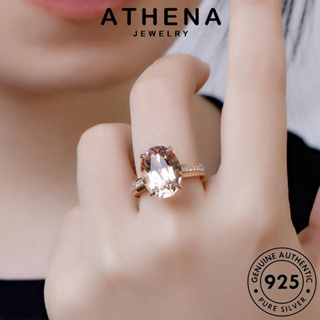 ATHENA JEWELRY คริสตัลโกลด์ แหวน 925 ต้นฉบับ เงิน ผู้หญิง แท้ เครื่องประดับ Silver วงรีง่ายๆ เกาหลี แฟชั่น เครื่องประดับ R1772