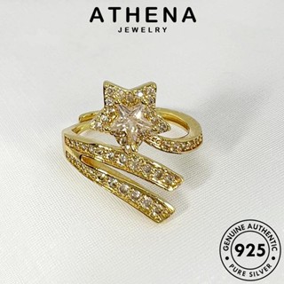 ATHENA JEWELRY 925 ดาว แฟชั่น มอยส์ซาไนท์ เครื่องประดับ เงิน โกลด์ Silver ต้นฉบับ แหวน แท้ เครื่องประดับ ผู้หญิง ไดมอนด์ เกาหลี R1779