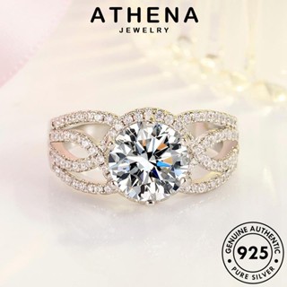 ATHENA JEWELRY มอยส์ซาไนท์ ผู้หญิง 925 เกาหลี Silver ต้นฉบับ แท้ เงิน เครื่องประดับ แหวน เครื่องประดับ หรูหราพัน โกลด์ ไดมอนด์ แฟชั่น R1786