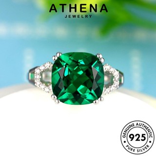 ATHENA JEWELRY เงิน แหวน แฟชั่น ผู้หญิง มรกต ต้นฉบับ แท้ Silver เครื่องประดับ 925 เกาหลี อารมณ์ เครื่องประดับ R1765