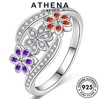 ATHENA JEWELRY เงิน ดอกไม้ ต้นฉบับ มอยส์ซาไนท์ไดมอนด์ เครื่องประดับ แท้ เกาหลี ผู้หญิง เครื่องประดับ 925 แฟชั่น แหวน Silver R1771