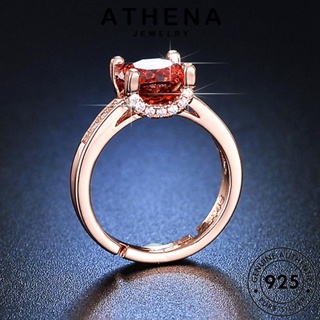 ATHENA JEWELRY แหวน แฟชั่น Silver ผู้หญิง เครื่องประดับ เงิน เครื่องประดับ ต้นฉบับ ทองทับทิม 925 แท้ เกาหลี R444