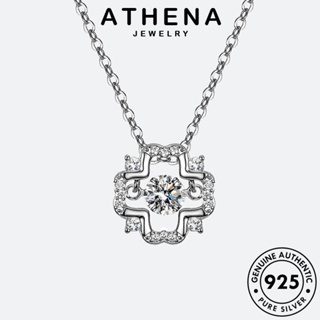 ATHENA JEWELRY เงิน มอยส์ซาไนท์ไดมอนด์ แท้ ผู้หญิง ต้นฉบับ เรียบง่าย เครื่องประดับ เกาหลี Silver แฟชั่น สร้อยคอ 925 จี้ เครื่องประดับ N117